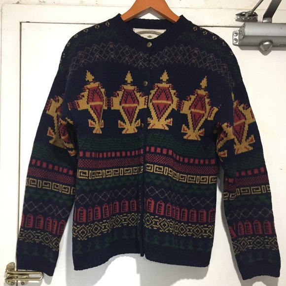 VINTAGE TRISTAN & ISEUT WOOL CARDIGAN SWEATERS SIZE S - Picture 4 of 6